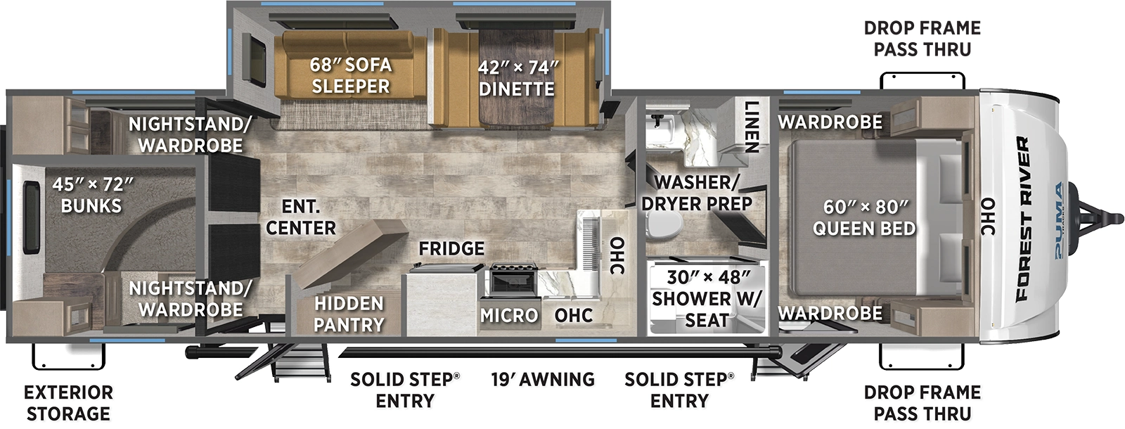 Puma Tracks 3150TBSS Floorplan